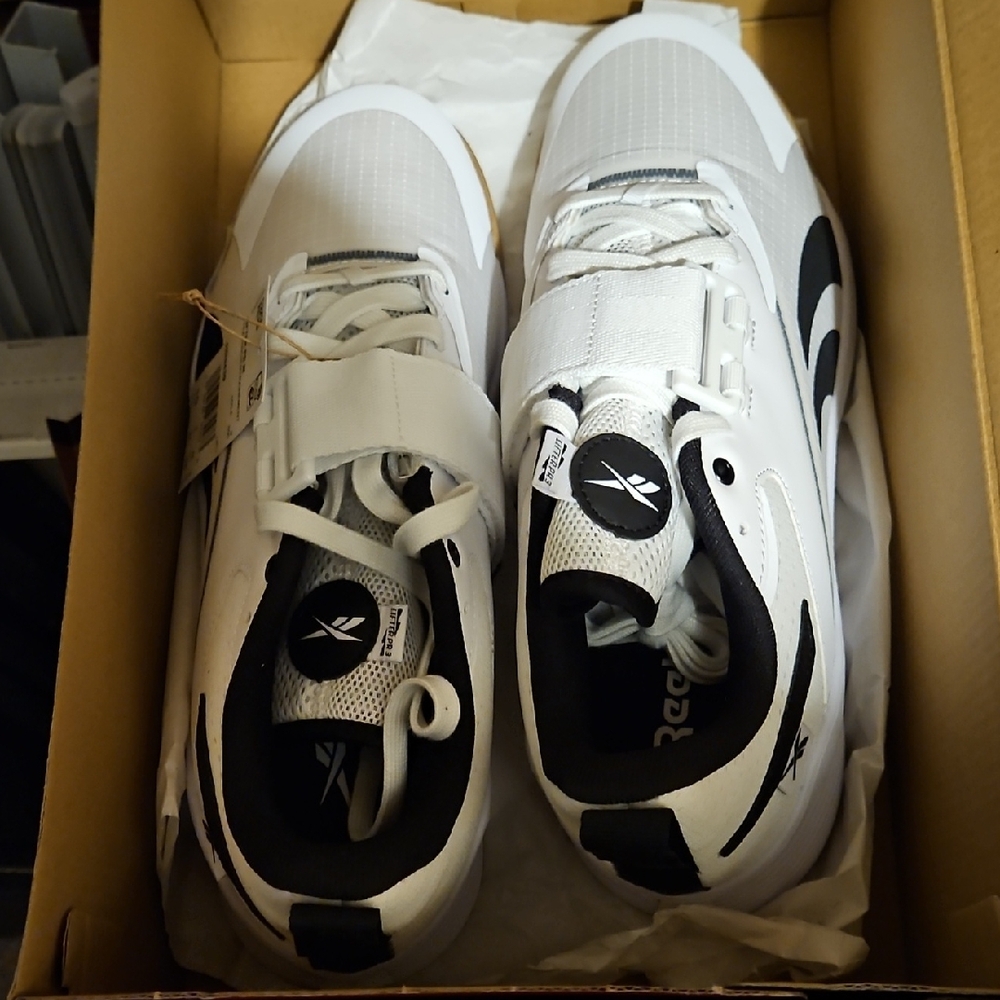 Reebok Men's White and Black Sneakers